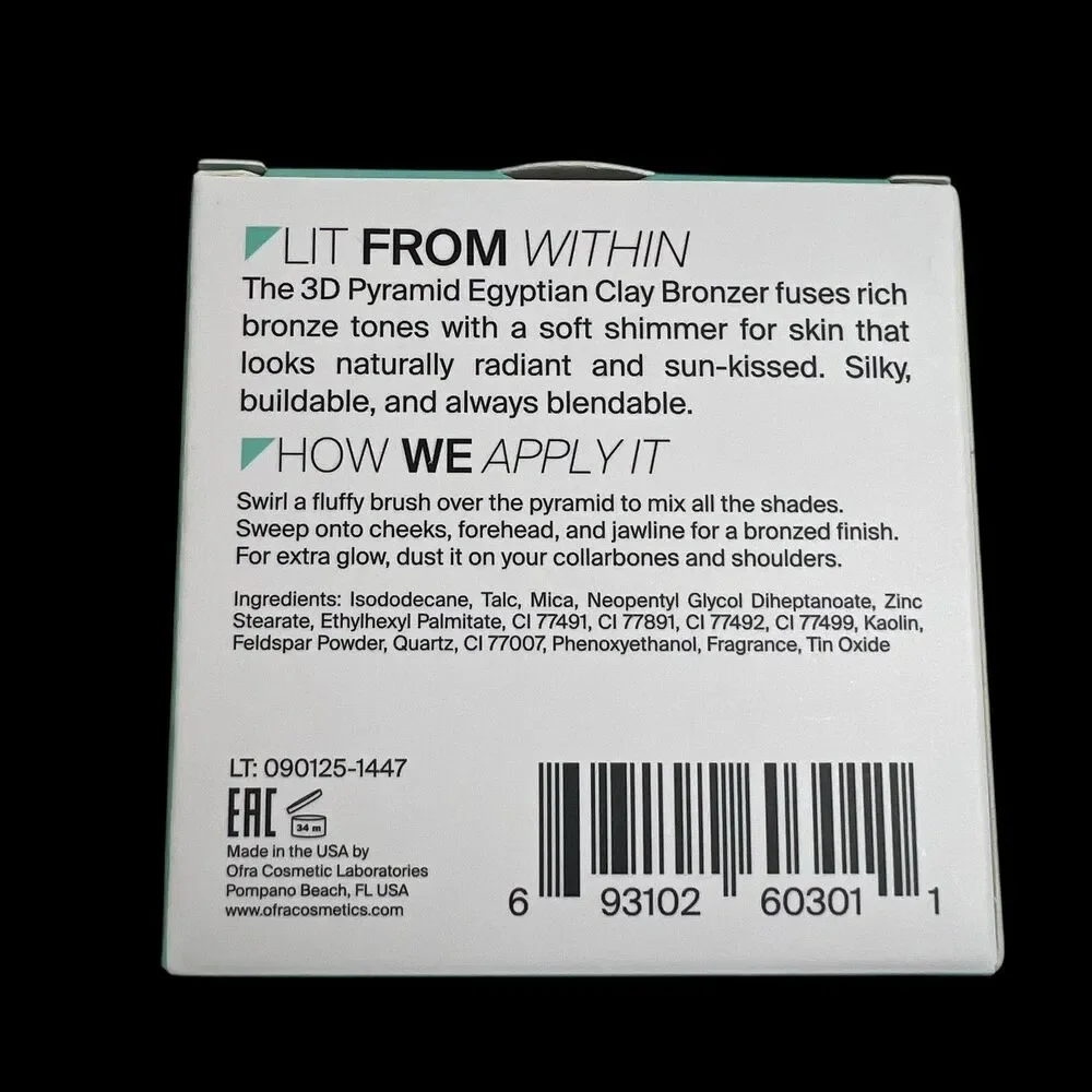 OFRA Egyptian Clay Bronzer 3D Pyramid Shimmer Sunkissed Finish Pressed Powder